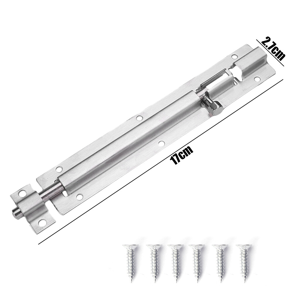 1.5-6 Inch Long Silver Stainless Steel Door Latch Sliding Lock Barrel Bolt Latch Hasp Stapler Gate Safety Lock