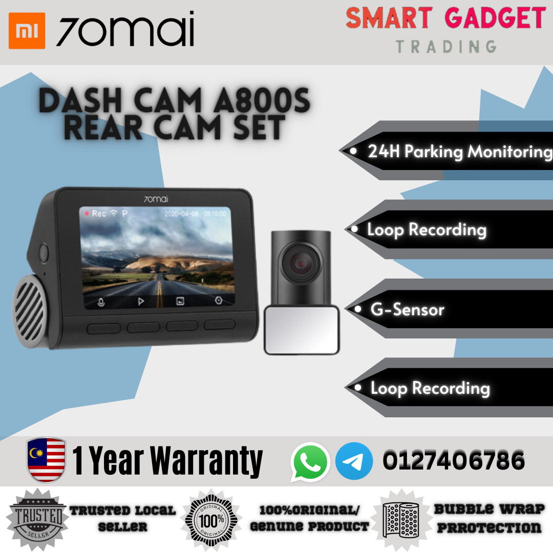 70Mai Dash Cam A800s Plus Rear Cam Set (Global) | Lazada