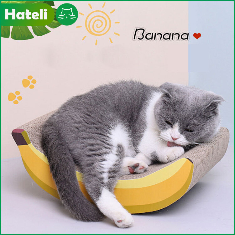 [HATELI] Cat Banana Fruit Corrugated Cat Claw Board Cat Claw Toy