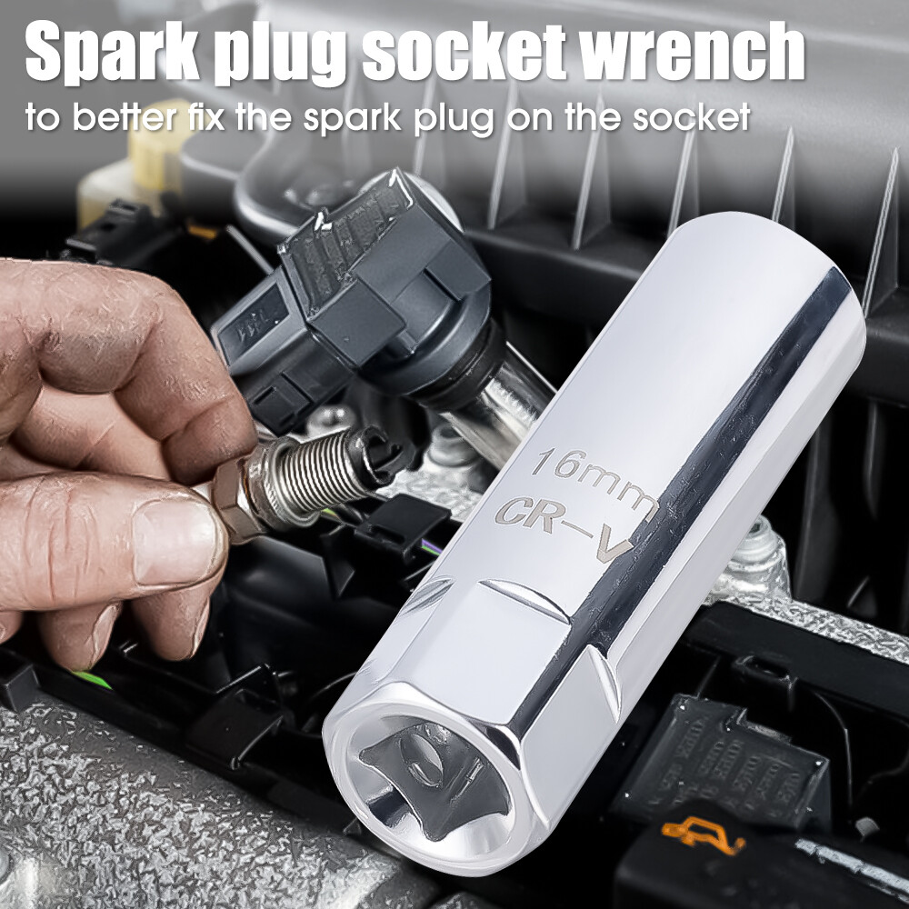 Universal Spark Plug Sleeve Wrench 3/8" Socket 12-Point Angle Thin Wall Spark Plug Car Removal Tools 14mm 16mm CR-V