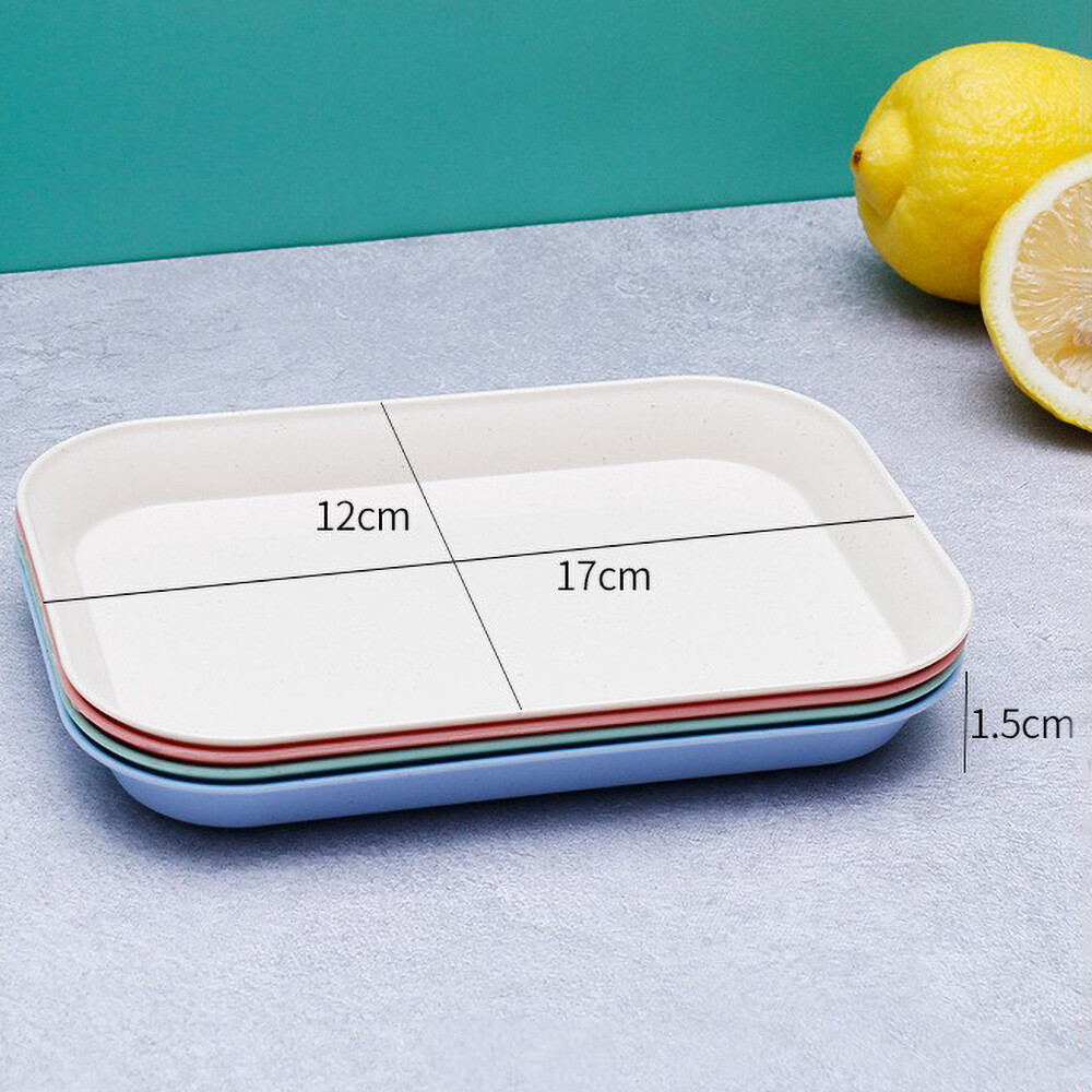 Khay Hình Chữ Nhật Bằng Rơm Lúa Mì Sáng Tạo Đĩa Mì Ống Sushi Tráng Miệng Bộ Đồ Ăn Bát Khay Đựng Trái Cây
