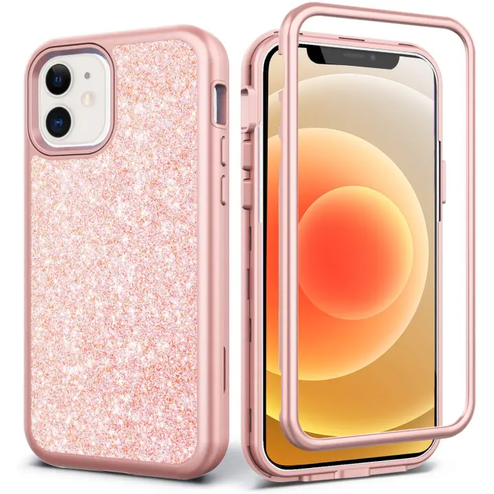 Glitter Full Protective Case For Iphone 12 Iphone 12 Pro Iphone 12 Pro Max Heavy Duty Hybrid 3 In 1 Rugged Shockproof Women Girls Rose Gold For Apple Iphone 12 Mini Iphone 11 Pro Max 11 Pro 11 Lazada Ph