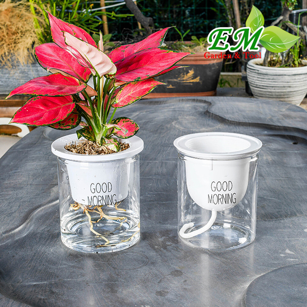 EMachinery 2Pcs Double Tier Hydroponic Epipremnum Aureum Self-watering Flowerpot Home Decor