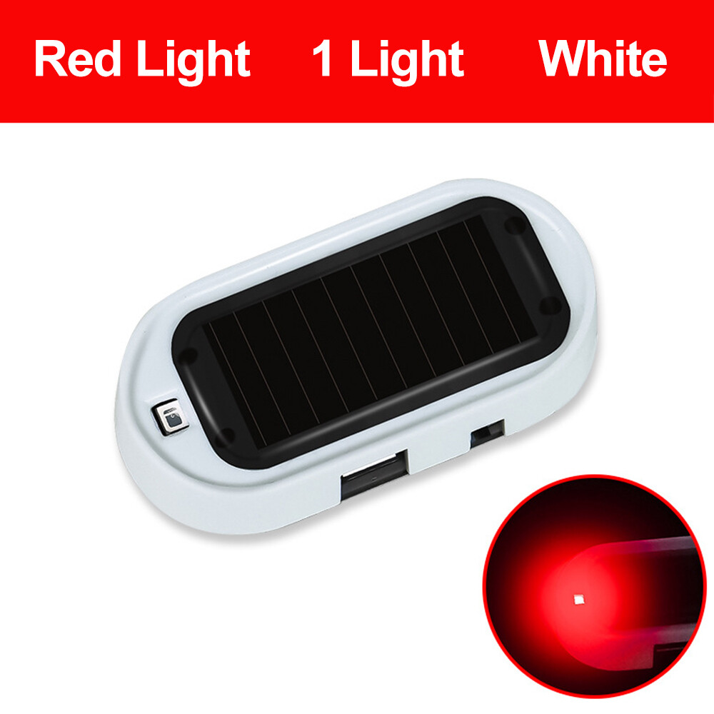 Aitemay Car Solar LED Warning Light 5V USB Charging For All Car Flash Strobe Alarm Light Anti-theft Blink Simulation Lamp