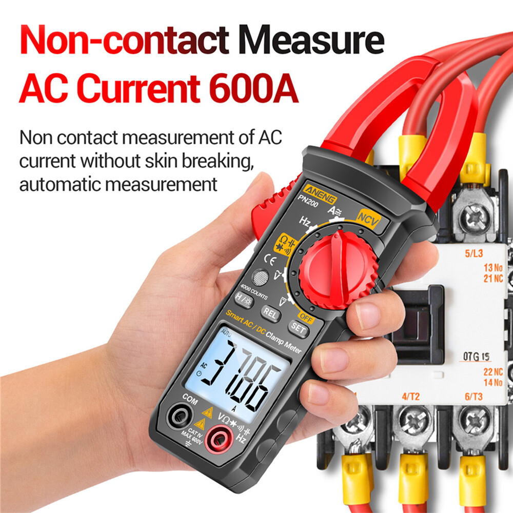 Shockley ANENG Ampe Kế Kẹp AC/DC Ampe Kế Điện Trở Điện Dung Đồng Hồ Kẹp Đo Điện Kỹ Thuật Số Đa Năng Chống Cháy Độ Chính Xác Cao Cho Thợ Điện