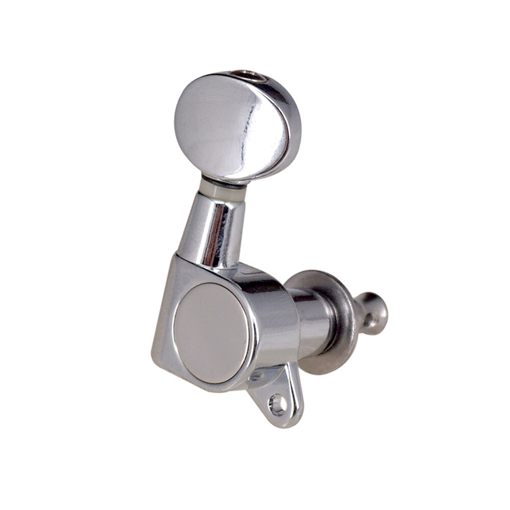 Guitar String Tuning Pegs Tuning Machines Sealed Machine Heads Grover Tuners Tuning Keys Oval Button 6 Left for Electric Guitar or Acoustic Guitar Chrome Gold Orchestral