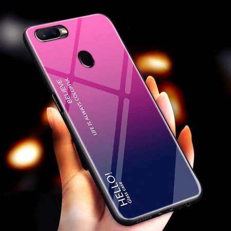 สำหรับ OPPO Realme 2 Pro กรณี Gradient ที่มีสีสันกระจกเทมเปอร์ Hard ฝาหลังเคสโทรศัพท์สำหรับ Realme 2 Pro กันกระแทก