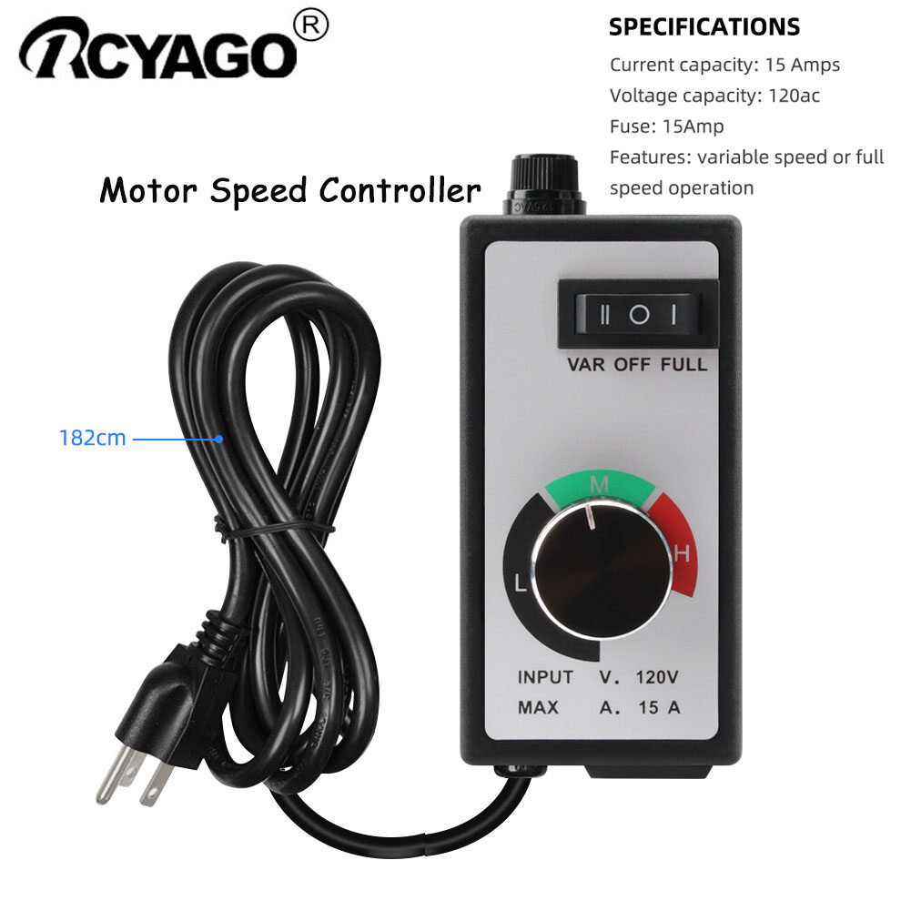 RCYAGO Bộ Điều Khiển Tốc Độ Động Cơ Thiết Kế Móc 3 Tốc Độ 1500W AC 120 ~ 220V Bộ Điều Khiển Điện Áp Biến Đổi Hoàn Toàn Bộ Điều Khiển Bảo Vệ Cầu Chì Để Làm Nóng Bằng Điện Tốc Độ Quạt