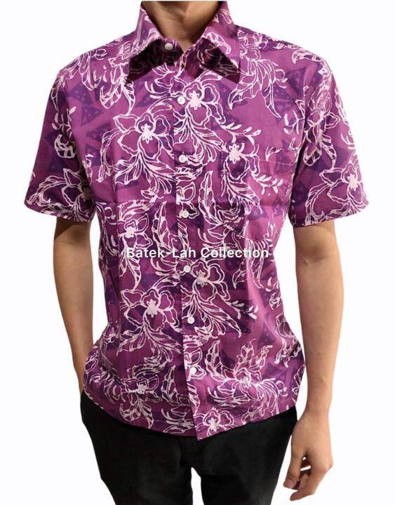 Baju Batik Lelaki Purple