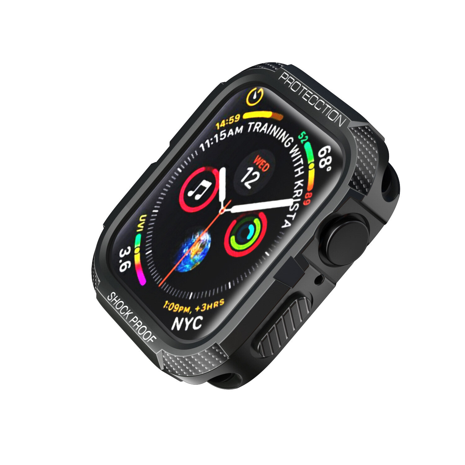 Shockproof Watch Cover compatible with apple watch 7 case 41mm 45mm protractor bezel soft silicone case for i watch 7 series