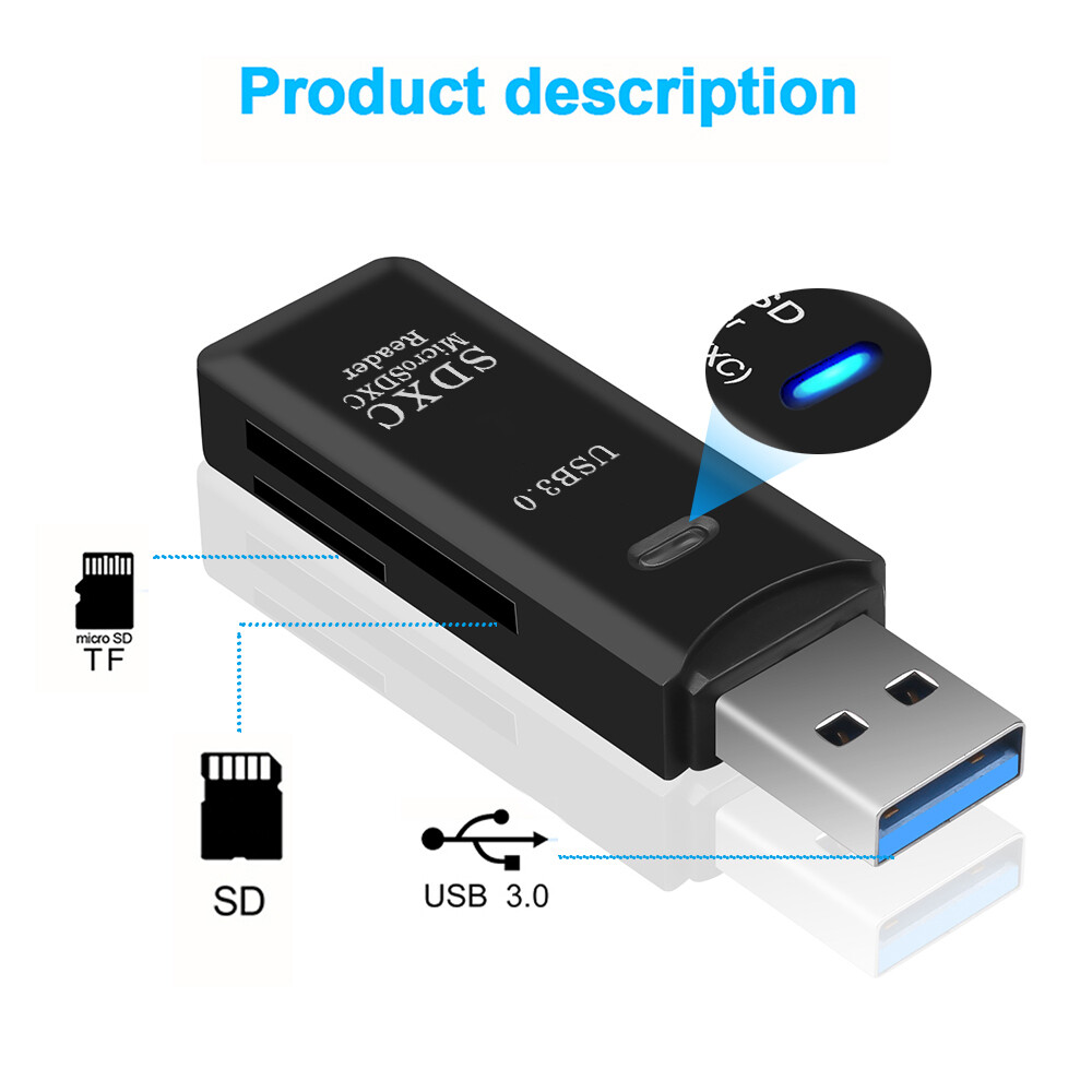 USB 3.0 Memory Card Reader SD Micro SD 2 in 1Mini Card Adapter For Laptop USB 3.0 Multi Smart SD Card Reader