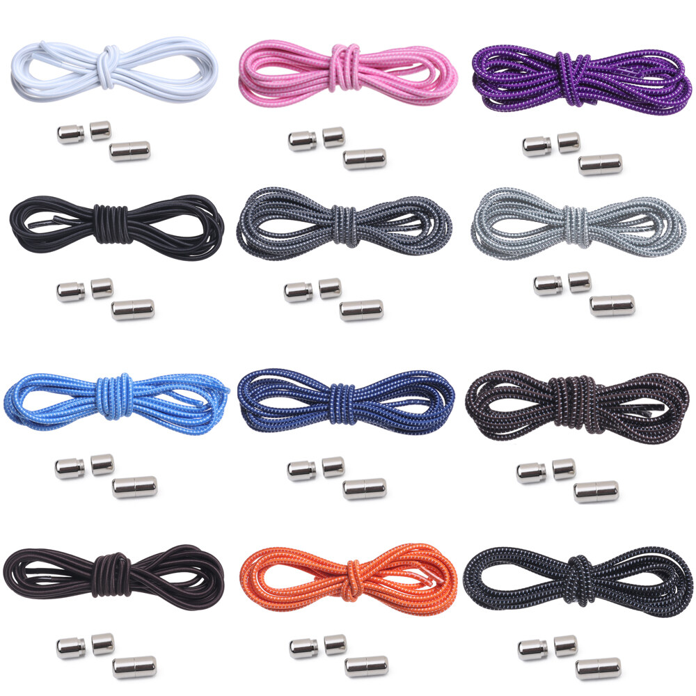 bttj0 12 Màu Sắc Thời Trang Shoestrings Nhanh Viền Cho Trẻ Em Người Lớn