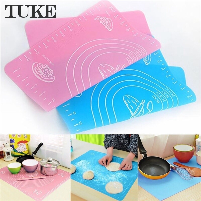 TUKE 40x50cm Nonstick Silicone Heat Resistant Baking Mat Rolling Dough Cushion Cake Kneading Pad Kitchen Tool