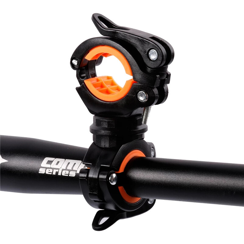 WEST BIKING Bicycle Rotating Light Double Holder LED Front Flashlight Pump Lamp Handlebar Seatpost 360 Degree Rotation MTB Bike Cycling Light Holder