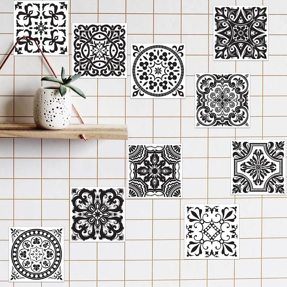 Adhesive Traditional Beige/ Tiles -/ 10/ x 10/ cm Mosaic Wall Tile Stickers for Bathroom and Kitchen Ambiance 24/ Adhesive Tile Stickers 24/ Pieces