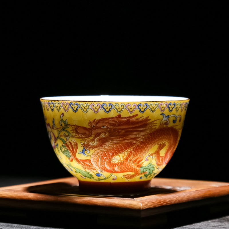 Jingdezhen Cốc Tùy Chỉnh Hình Rồng Và Phượng Nhiều Màu Tráng Men Cốc Bậc Thầy Bộ Trà Kung Fu Bằng Gốm Cốc Trà Quà Tặng