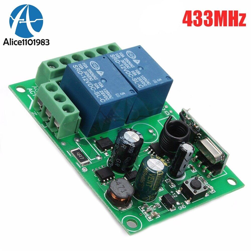 Seasboat rơle rf không dây 2 kênh 2ch độc lập ac 220v 433mhz công tắc điều khiển từ xa bộ thu mô-đun, 10a 2 chiều