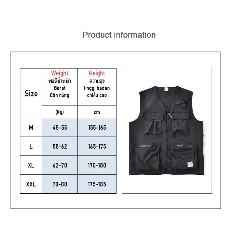 ASRV Multi-Pocket Tooling Vest Men 'S Ins Trend Handsome Vest Jacket ...