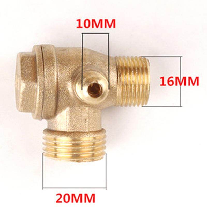 Toolstar 10x16x20 mm 3-Port Brass Threaded Unidirectional Check Valve Air Compressor Connector Tool