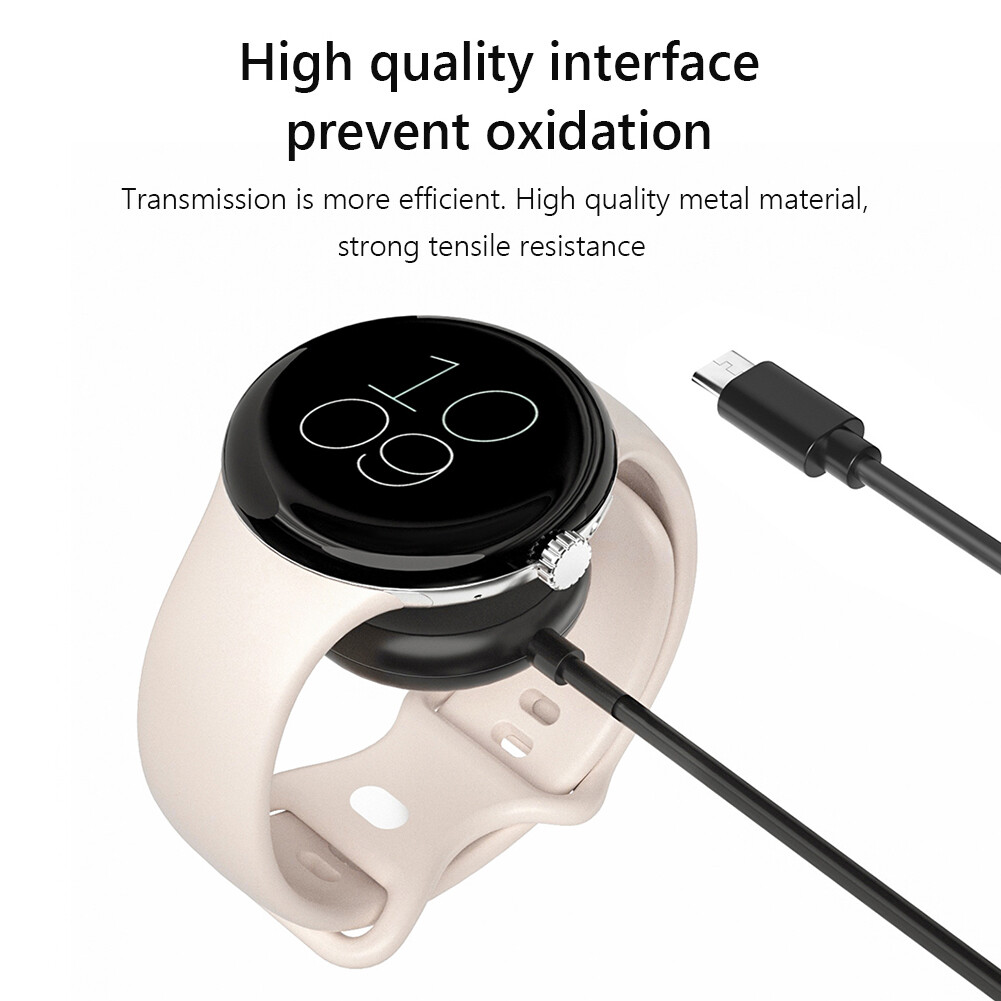 1m Magnetic Charger 5V 1A USB/Type-C Wireless Magnetic Charging Cable Smart Watch Accessories Replacement for Google Pixel Watch 2022