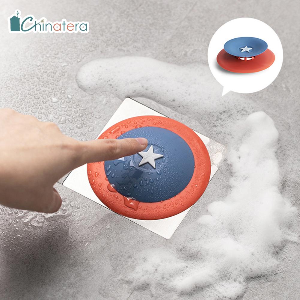 Captain shield nắp thoát nước sàn hình dạng loại nhấn nắp thoát nước sàn phòng tắm chống mùi lưới lọc chống tắc côn trùng nhà bếp nút thoát nước sàn bồn rửa chống tóc