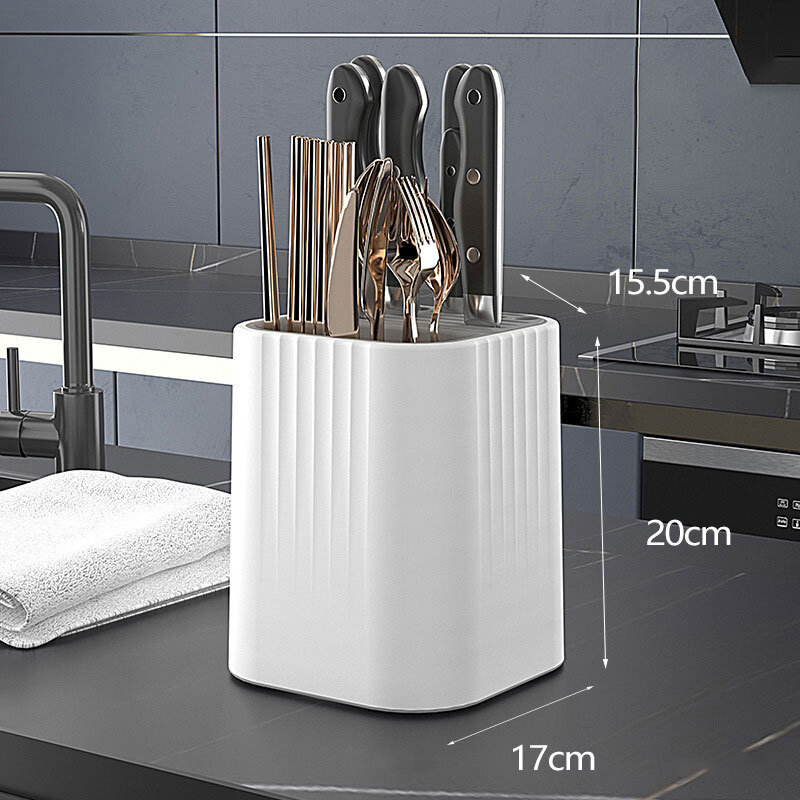 KS Rotating Knife Holder Storage Rack for Kitchen Special 2023 New Multifunctional Chopstick Tube, Chopstick Cage, and Knife Integrated Storage Rack