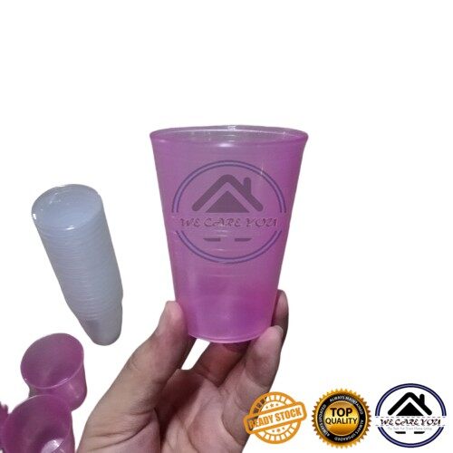 Applelady 20 Pcs Disposable Coffee Plastic Cup Reuse Cup Cawan Plastik Pakai Buang Sampling Plastic Cup 6oz Lazada