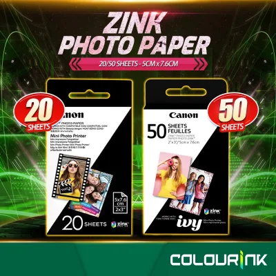 Canon Original ZINK Photo Paper ZP-2030 2'' x 3'' for Canon CV-123 iNSPiC Camera PV-123 Mini Photo Printer similar HP Sprocket