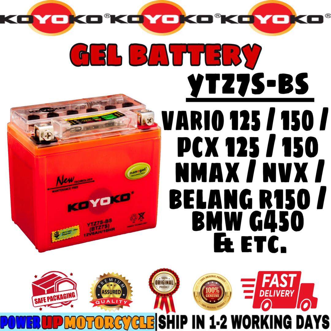 Ytz7s Bs Ytz7s Btz7s Koyoko Battery Bateri Nanogel Gel Cbr Vario Pcx 125 150 Nmax Nvx Belang R150 Bmw G450 Yuasa King Lazada