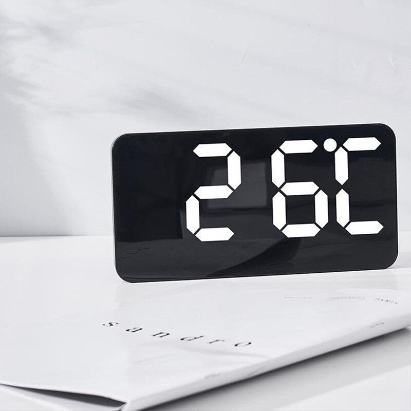 New wall clock, simple, large screen, dual purpose clock, living room clock, temperature multifunctional alarm clock