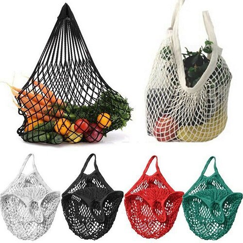 YESPERY Mesh Net Bag String Shopping Bag Reusable Fruit Storage Handbag Totes