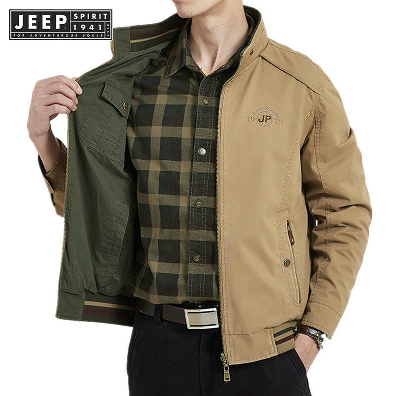 JEEP SPIRIT 1941 ESTD Brand Double-sided Military Jacket Men