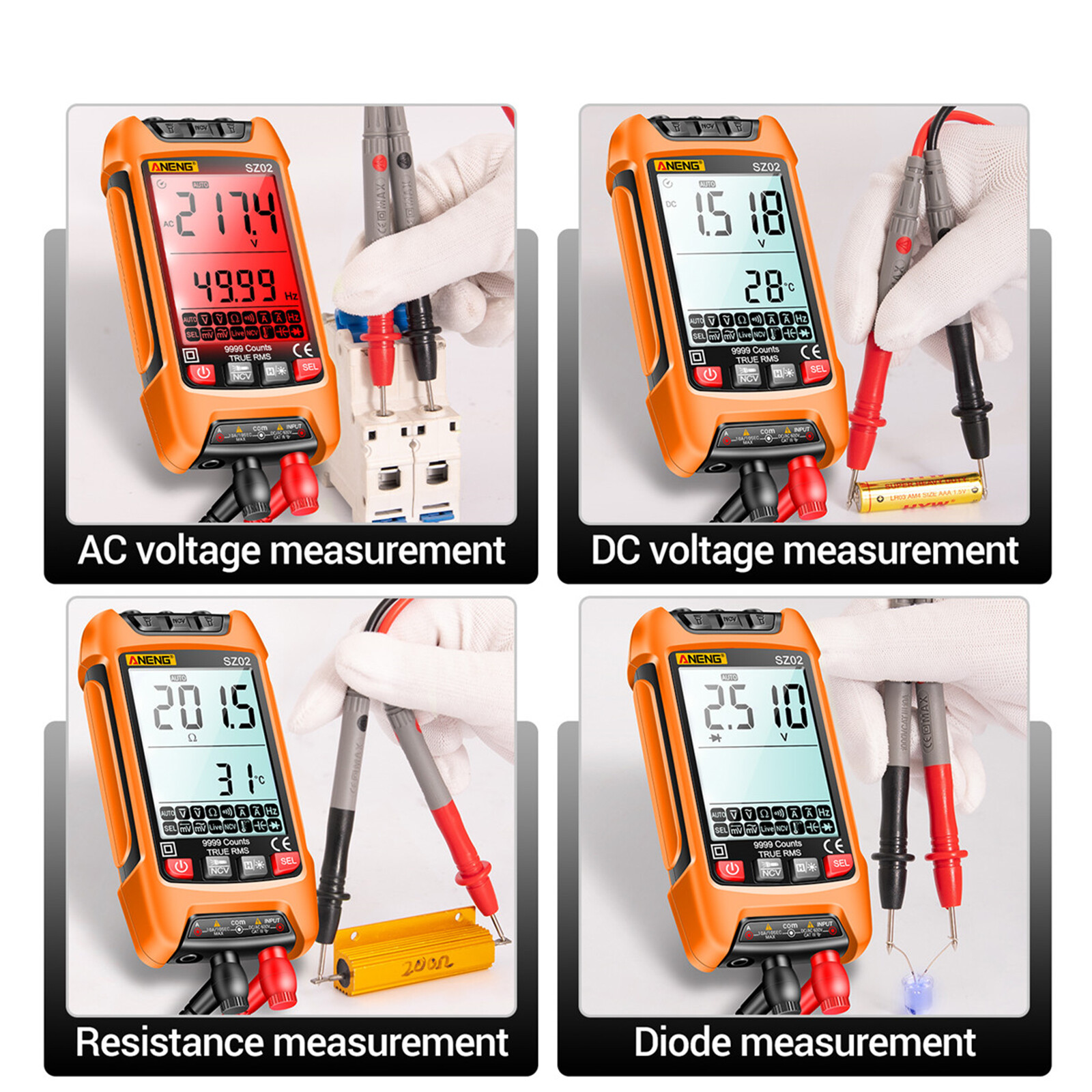 Digital Multimeter Multi- Tester Voltmeter Ammeter AC/for DC Voltage Current Resistance Frequency Electrical Test Meter