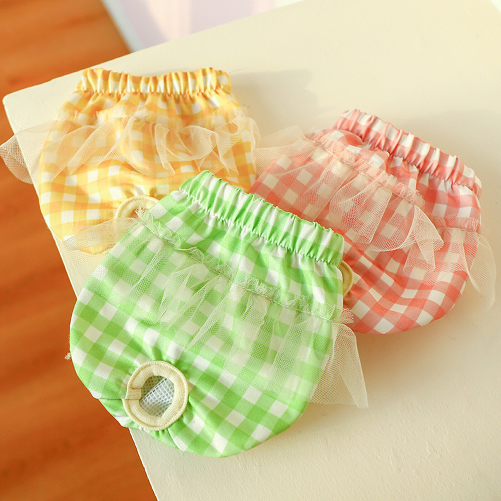 1 Chiếc Quần Sinh Lý Cho Thú Cưng, Tã Vệ Sinh Co Giãn Polyester Chống Rò Rỉ In Họa Tiết Kẻ Sọc Tã Vệ Sinh