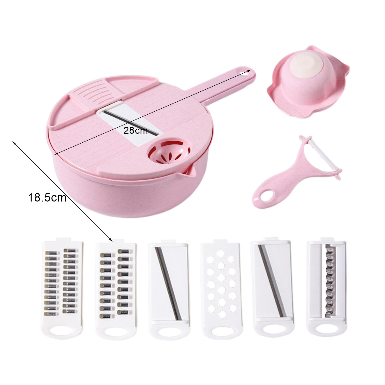 Sanwood® 1 Set Multi-function Cutter Drainable Shredded Vegetables Plastic Chopper Carrots Potatoes Manually Cutter for Kitchen 1 Set Practical