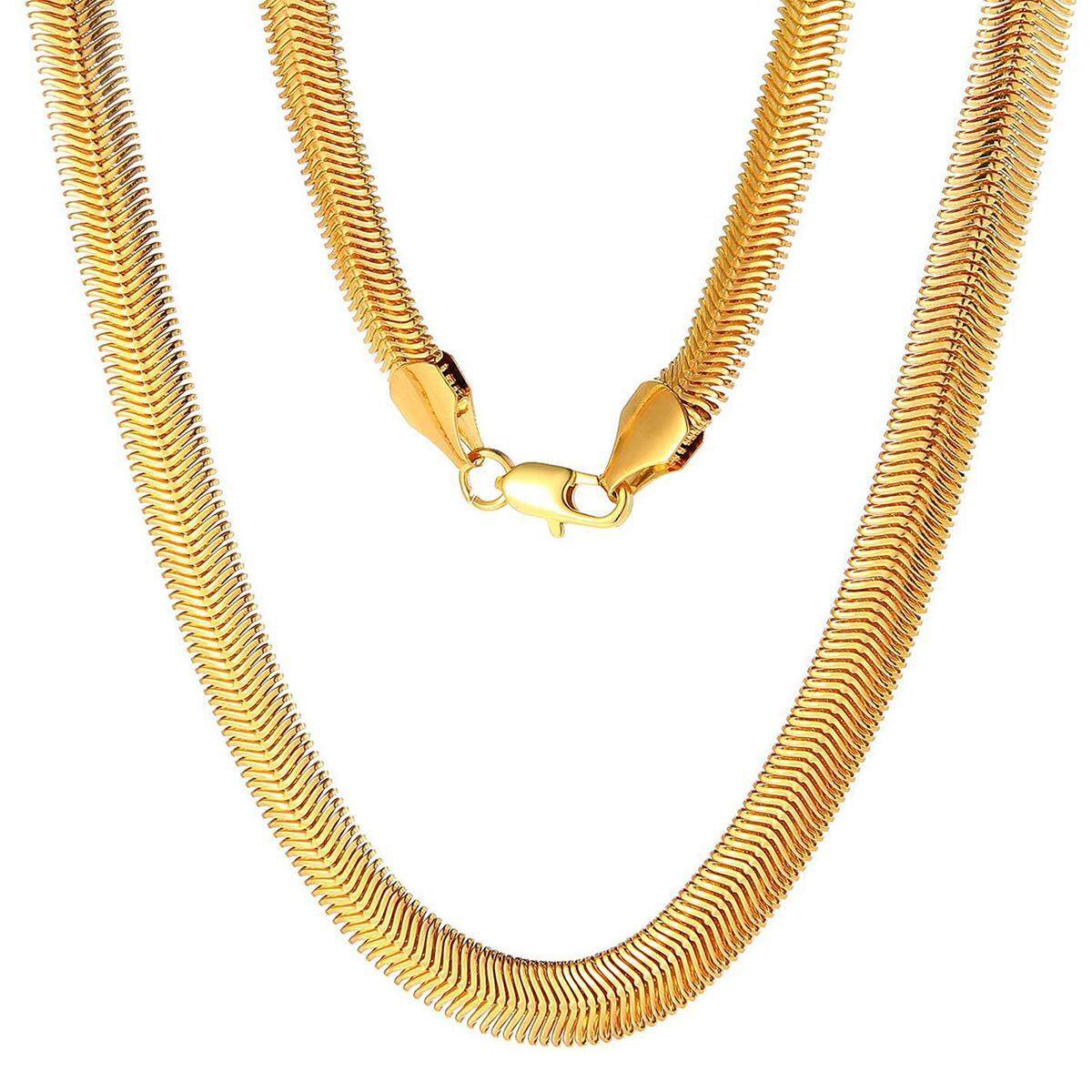 Vàng 18K Đầy Nam Nữ Rắn Vòng Cổ Chian Trang Sức Thời Trang 60Cm