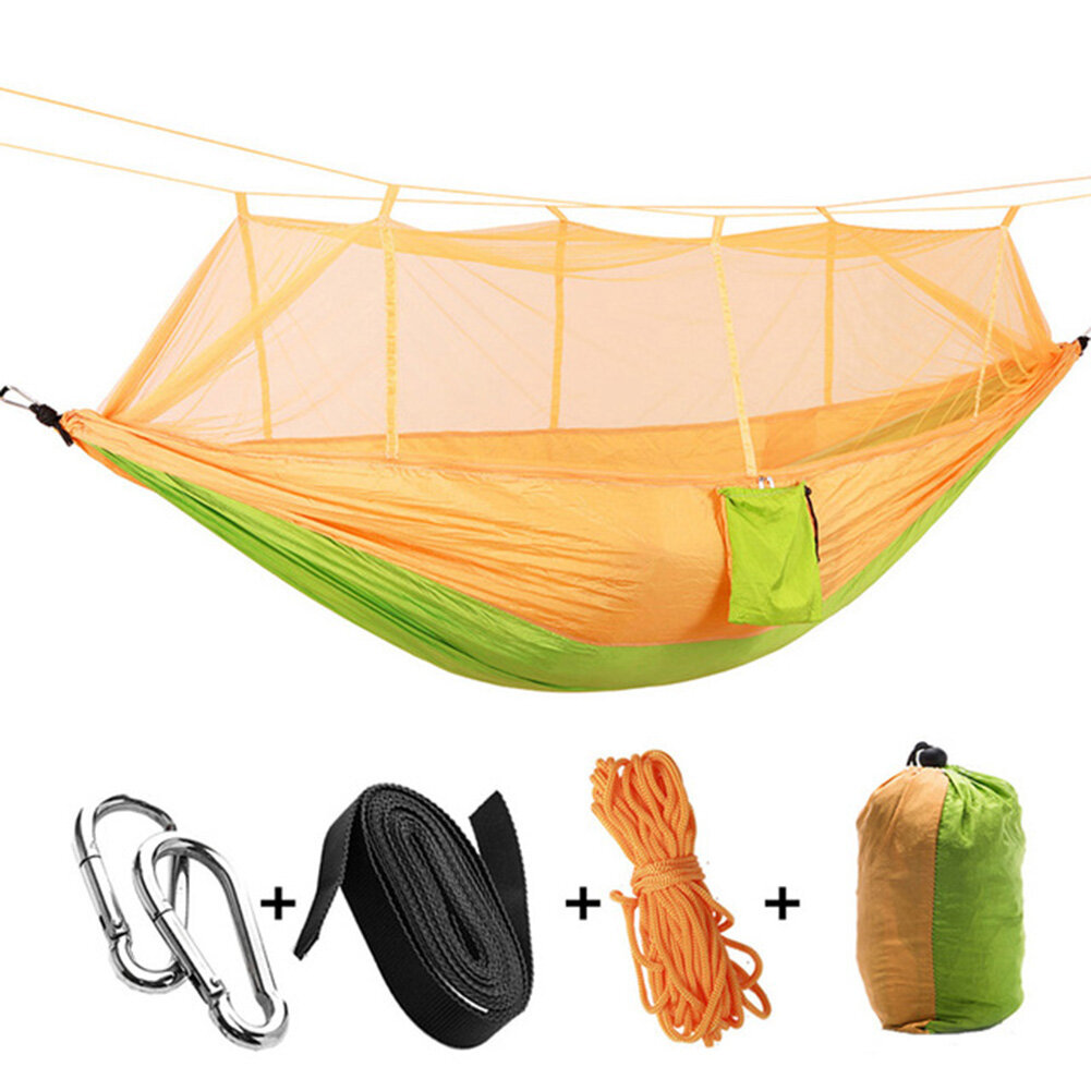 Honrane Portable Camping Jungle Outdoor Swing Hammock Mosquito Net Sleeping Hanging Bed