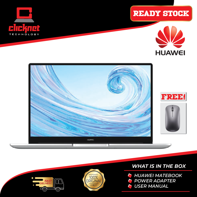 Huawei MateBook D15 15.6 Mystic Silver (R5-3500U, 8GB, 256GB SSD + 1TB HDD, W10) Malaysia