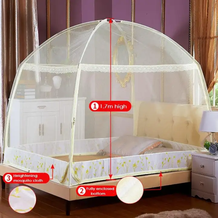 For 1 8m Bed Full Cover Foldable Kelambu Khemah Diy Mosquito Net Tent