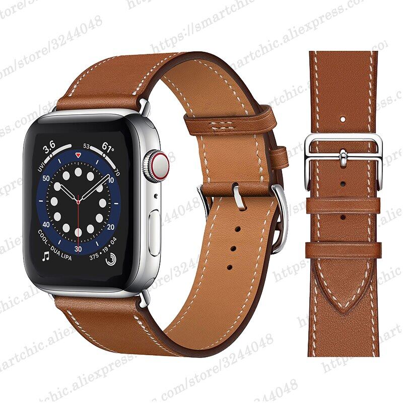 Genuine Leather Strap for Apple Watch Ultra 49mm 45mm 44mm 42mm 41mm 40mm 38mm Watchband Bracelet for Iwatch Ultra 9 8 7 6 SE 5 4 3 2 1