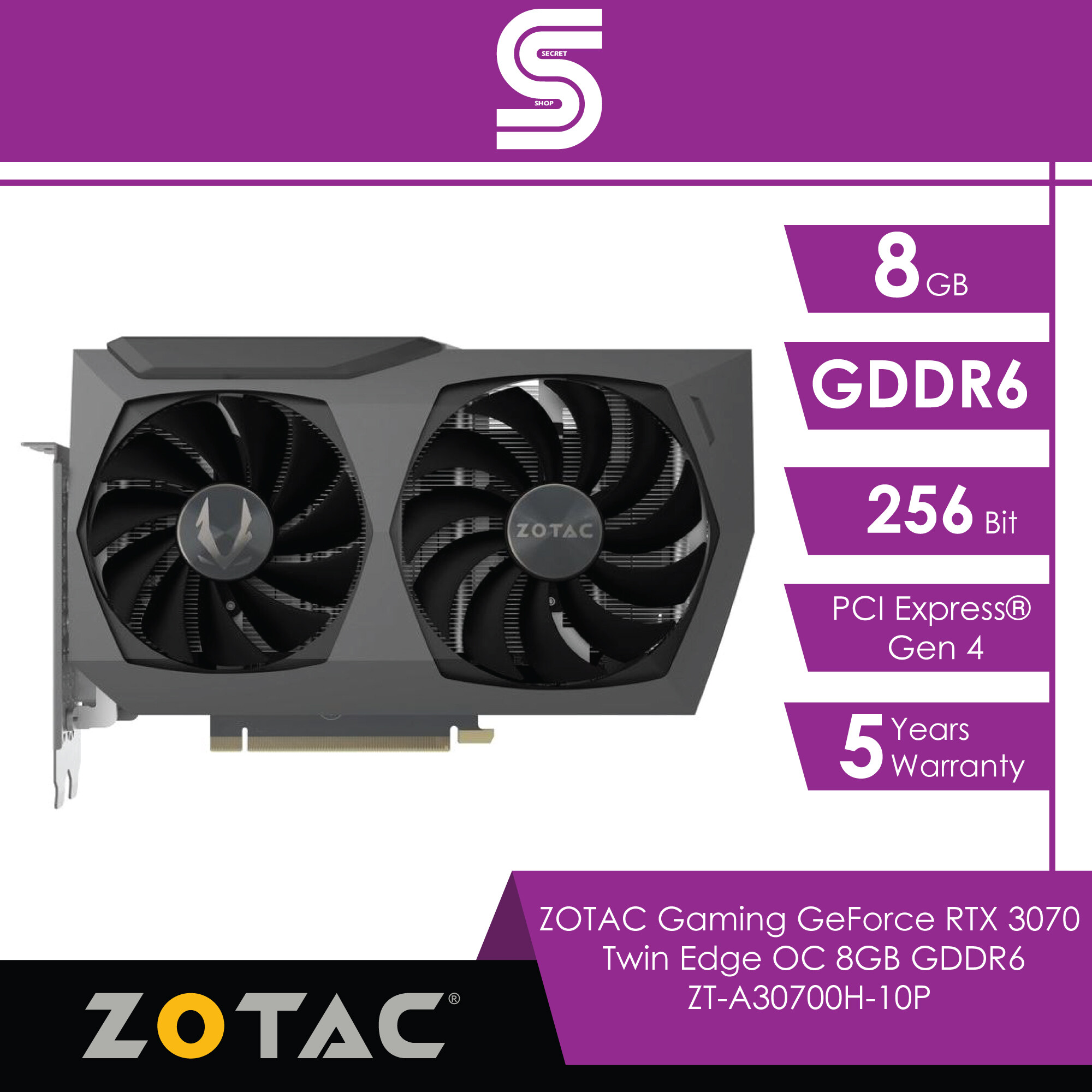 ZOTAC Gaming RTX 3070 Twin Edge OC 8GB GDDR6 Graphics Card - ZT