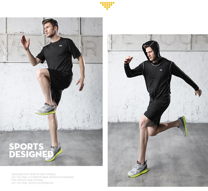 SUPERFLOWER Men' Sportwear Suit Gym Training Jogging Sport Set Running Trackuit Quick Dry Fie T-Shirt and_voghion.com