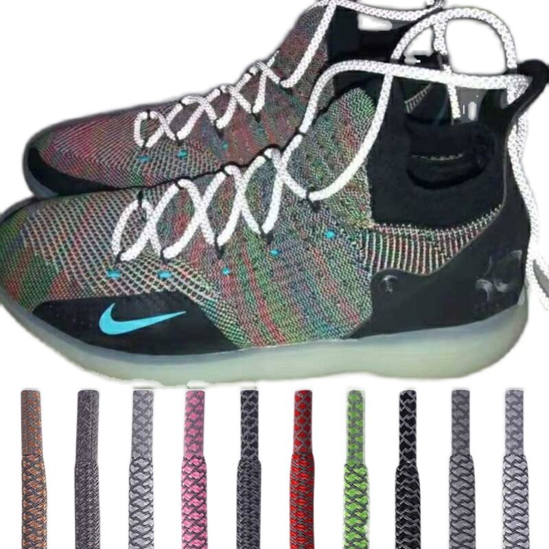 Adapted to Nike Durant KD11 round reflective fluorescent shoelace rope eleven daddy shoes basketball shoes Lazada PH