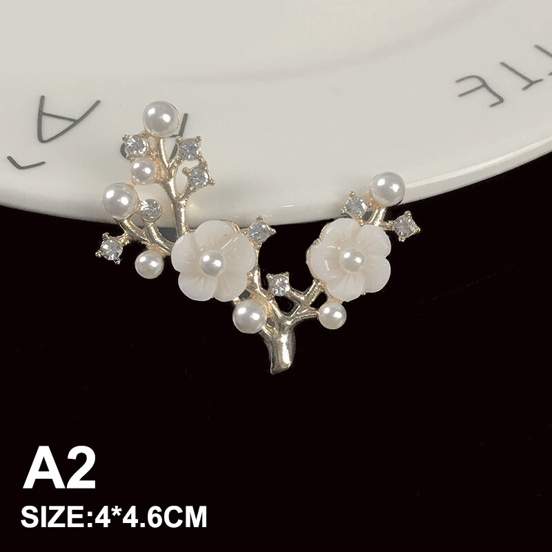 HF 1Pcs Imitation Pearl Rhinestone Flower Branches DIY Jewelry Making Accessories