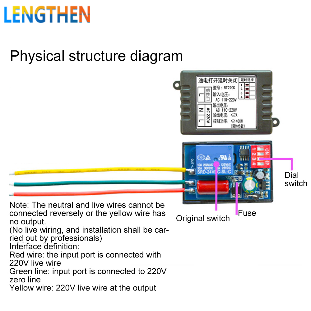 FocusAi  Công Tắc Rơ Le Thời Gian Trễ AC 110V ~ 250V Điện Mini On Delay Rơle Đo Thời Gian Cho Đồng Hồ Đếm Ngược Công Tắc Tường Của Quạt Phòng Tắm