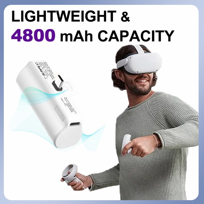 【Ready Stock】 5000mAh Capacity Type-C Charger Battery Pack for Oculus Quest 2 Battery Pack VR Headset Power Banks