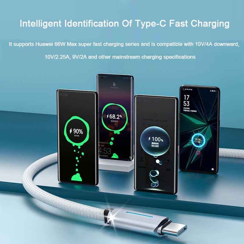 1M USB C Cable Micro USB TypeC Weave Cable 3A Fast USB Phone charger For iPhone 13 Huawei Samsung Mobile Phone Cables With LED Data Wire