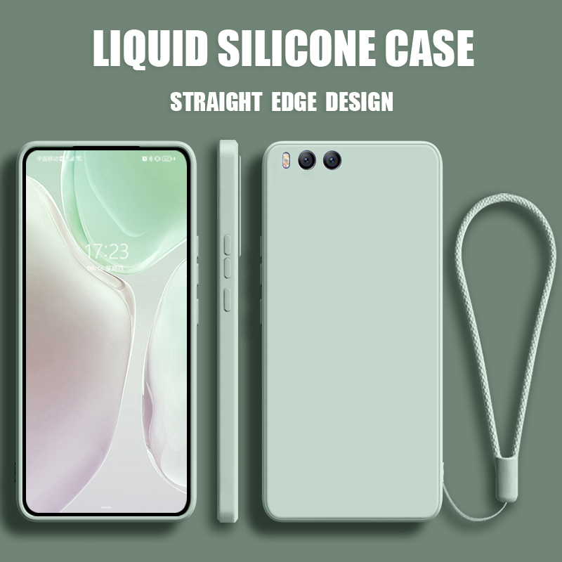 Ốp Lưng Xiaomi 6X 6 Ốp Lưng Điện Thoại Hình vuông chất lỏng mềm silicone nguyên bản hình vuông Bảo vệ máy ảnh Vỏ chống va đập Nắp lưng
