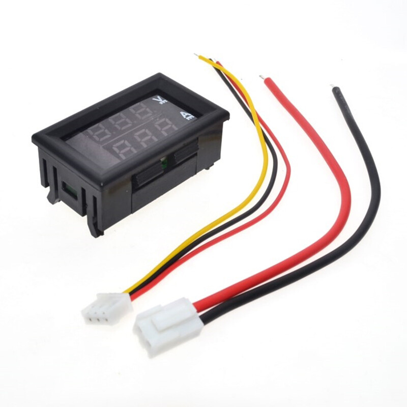 Vôn Kế DC 0-100V 10A 50A 100A LED Hiển Thị Thời Gian Kép Ampe Kế DC Vôn Kế Kỹ Thuật Số Ampe Kế