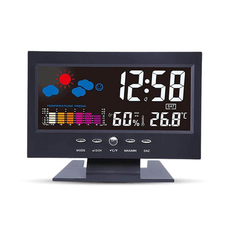 Đa Chức Năng Đồng Hồ Báo Thức Nền Màn Hình LCD Màn Hình Đồng Hồ Kỹ Thuật Số Với Thời Gian/Ngày/Tuần/Nhiệt Độ/Độ Ẩm /Thời Tiết Màn Hình Hiển Thị bán chạy